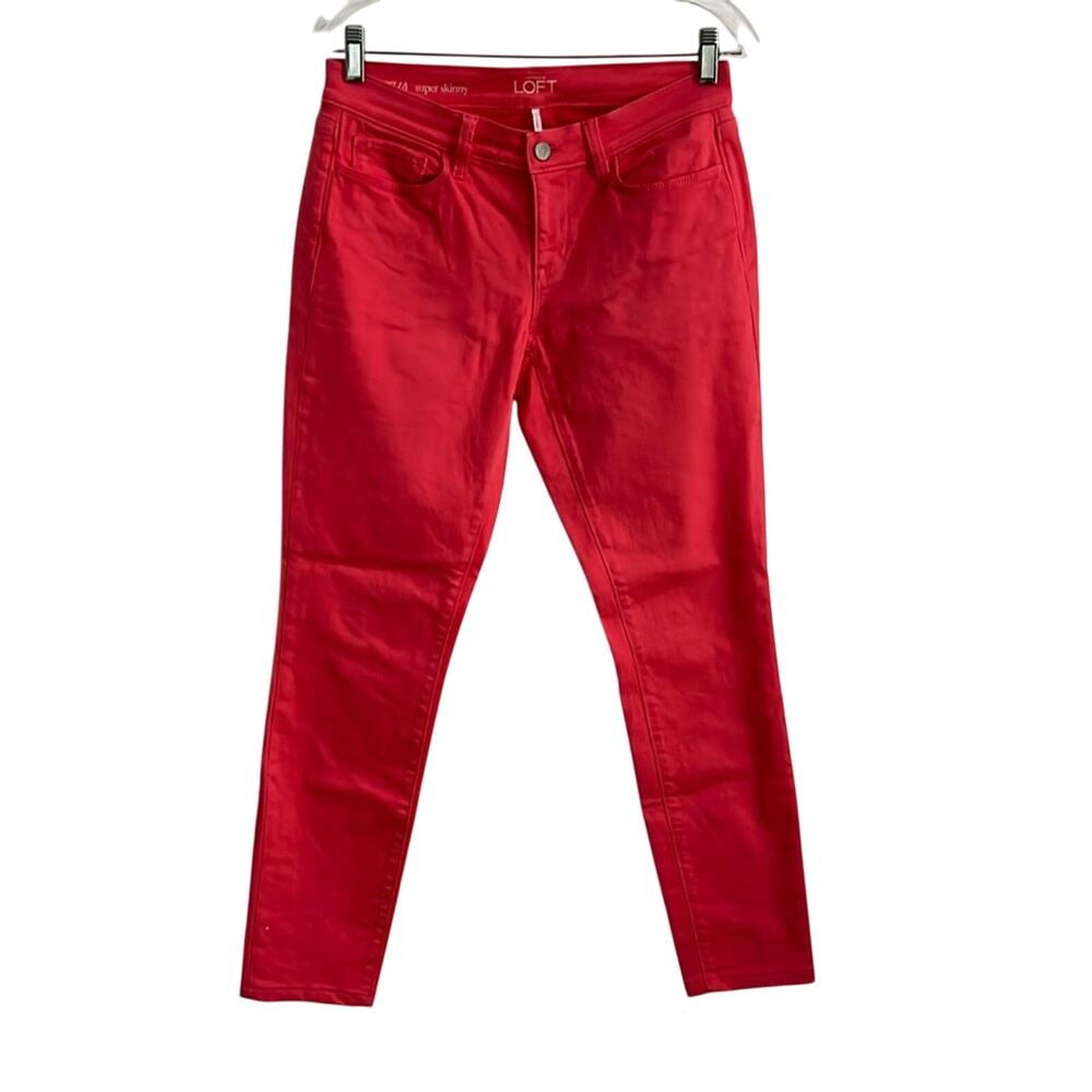 LOFT Super Skinny Jeans Coral Pink Women’s Size 4/27 Mid rise Casual